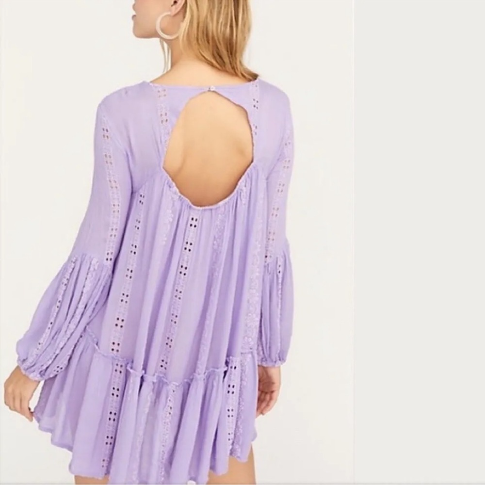 Free People Amethyst Kiss Kiss Tunic Top Dress Shirt Small NWT